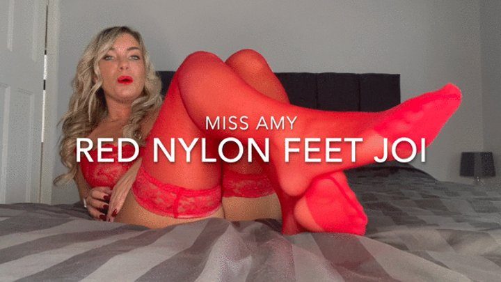 Miss Amy Samuels - Red Nylon Feet JOI 2
