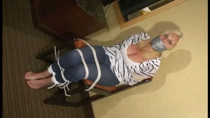Good Girls In Bondage - Barefoot Housewife Mouth Stuffed Tape Wrapped Tied To Chair