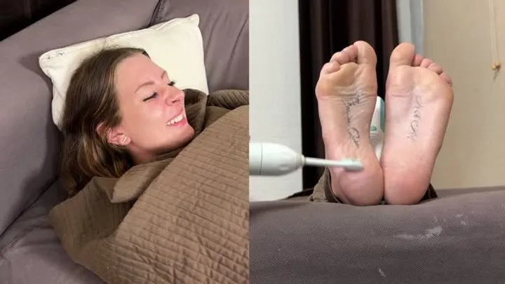 Ticklishchicks - Mandy Wrapped in a Blanket, Feet Tickled, and Begging for it to Stop