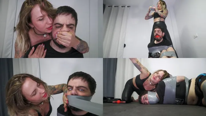 Spanish Ties Femdom - Kevin tied up and gagged by Sua!