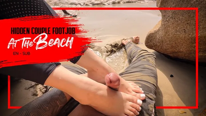 Mistress Nara Neveu - Nara doing hidden footjob on the beach with messy finish - Double Video (1080 EN-sub) Footjob - Toejob - Solejob - Foot Fetish - Foot Worship - Cum on Feet