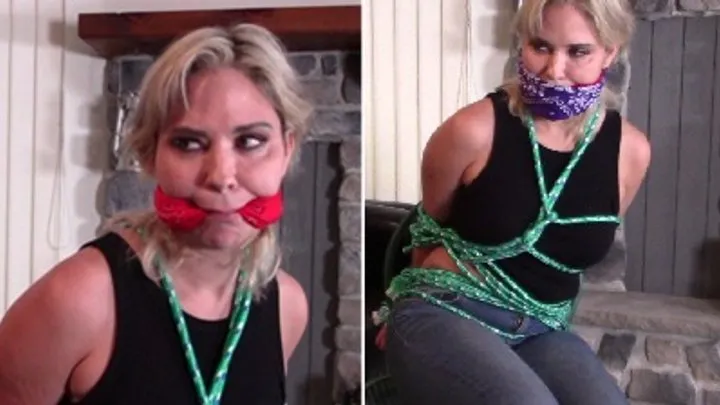 Anuvids Bondage Clips - Anna- Jeans, Tied Up, Cleave Gag, Layered OTM Gag