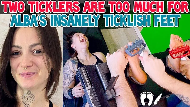 Tickle Frenchtickling  Store - TWO TICKLERS ARE TOO MUCH FOR ALBA'S INSANELY TICKLISH FEET - FULL HD MP4