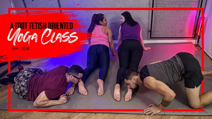 Mistress Nara Neveu - Nara and Kiffa take a yoga class while the guys worship their sweaty soles (1080 EN-sub) Foot Fetish - Foot Worship - Foot Smelling - Foot Yoga - Foot Domination