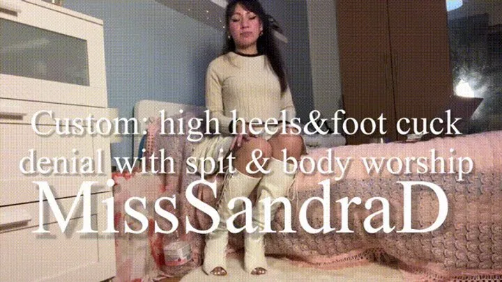 Miss Sandra Domina - Custom: High heels & footcuck denial with spit & body worship