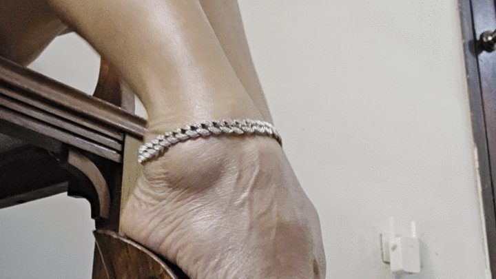 Foot Fetish Paradise - Admire my beautiful highly arched feet modeling my denim Kiara Clogs by Milah