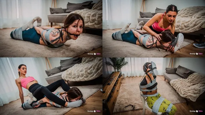 Bondage Kitties - Girls Tied for Sweaty Socks Punishment - Spanish (sub:English) - MP4 - FULLHD 1080
