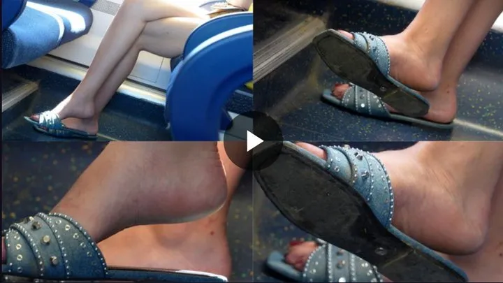 Footfetishamateur - Ignoring foot and shoe fetish slippers dangling, hot arched feet and beauty crossed bare legs