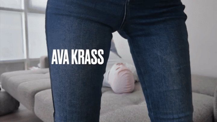 Ava Krass - I sit on his face in street jeans (Jeans sitting , Facesitting, sadistic, humiliation, worship)