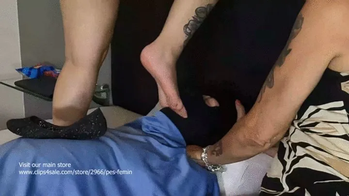 Feet Worship At The Best - OLDER DOMME AND YOUNG DOMME FOOT FUCKING MOUTH OF MALE SLAVE