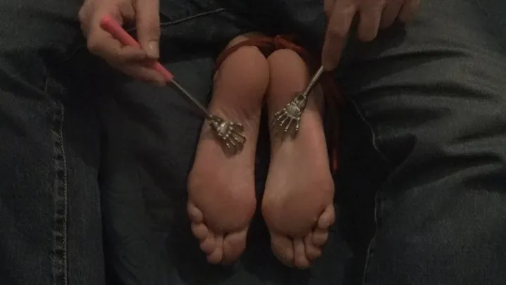 Polish Tickling - Tickling my ex boss Anna big feet - face down