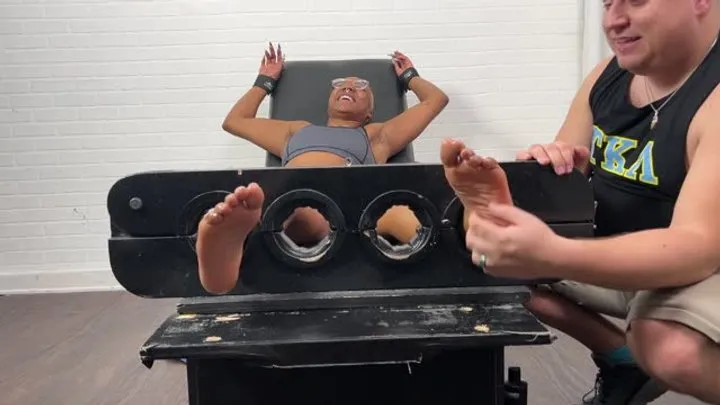 Ticklishchicks - Peach Fuzz Restrained & Tickled to Hysterics in the Tickling Chair