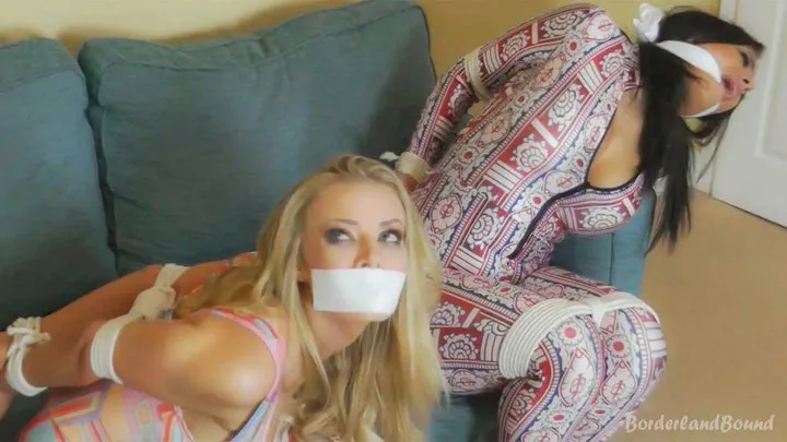 Borderland Bound - Bambi & Hannah in: Nabbed, Roped & Gagged with Glitterball Agent Claydon's Socks!