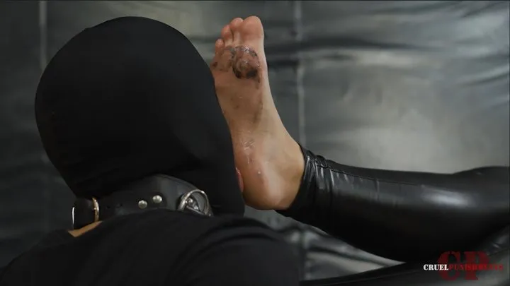 Cruel Punishments - Severe Femdom - Foot worshipper has to lick ash HD MP4