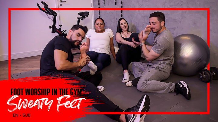 Mistress Nara Neveu - Gym girls Nara and Kiffa punish Hex and Pine with sweaty feet worship (1080 EN-sub) Foot Domination - Foot Smelling - Sock Smell - Foot Worship - Foot Fetish