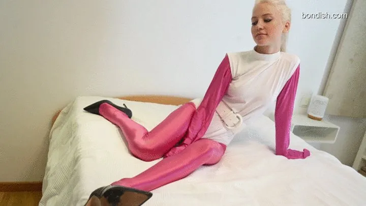 Bondish - EMILY ZIPTIED AND TAPEGAGGED IN PANTYHOSE ENCASEMENT