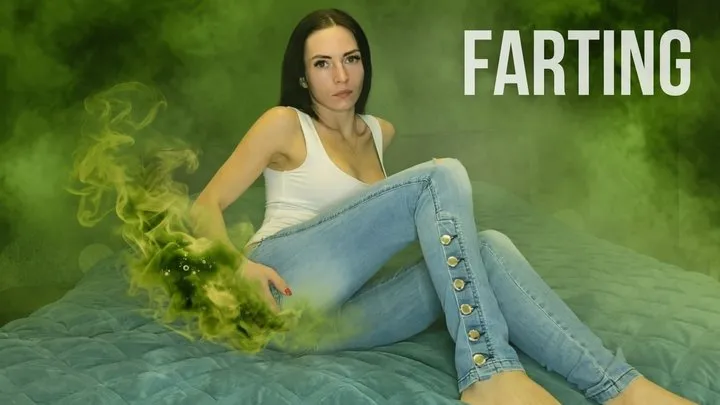 Monica Princess - Farting in Blue and White Jeans