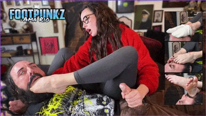 Footpunkz - Bratty Ama Rio's Foot Smelling and Gagging Handjob Heaven
