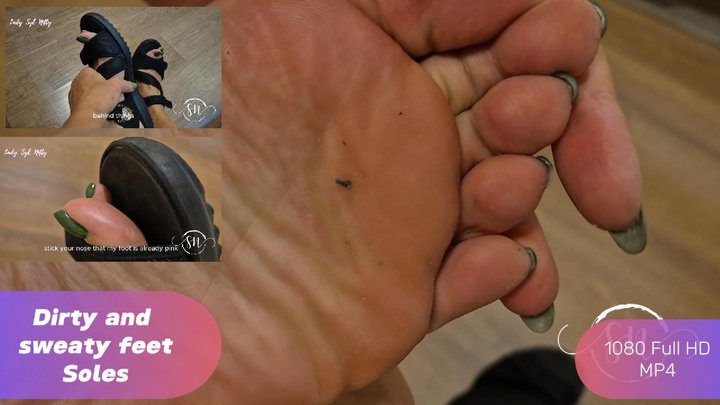 Lady Syl Nifty - Look how sweaty and dirty my soles are after wearing these sandals. 1080 FHD
