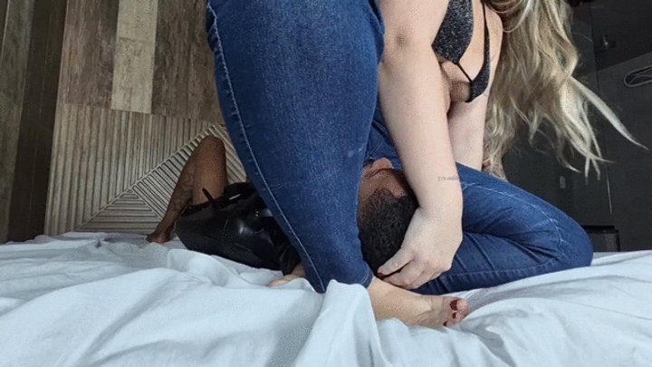 Fetish Factory Brazil Smother And S - DESTROYING THE FACE OF THE MALNOURISHED SLAVE WITH OUR HARD JEANS -- BY ANA AYUMI AND GABRIELA BLOND - CLIP 3