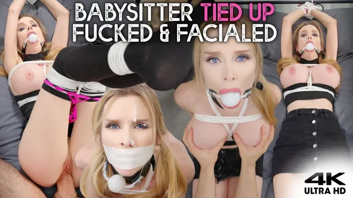 Roxy Cox - Brat Babysitter Bound To Bed! Bondage Fuck & Hogtie Facial
