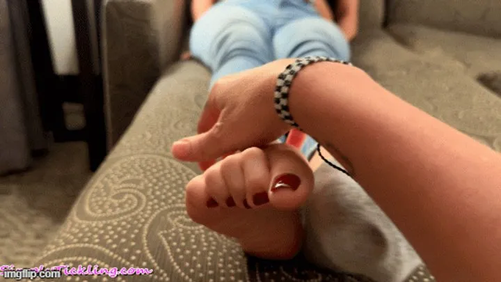 Simply Tickling - Savannah Costellos Socks to Barefeet Nibble Tickled by Kody Evans POV HD MP4