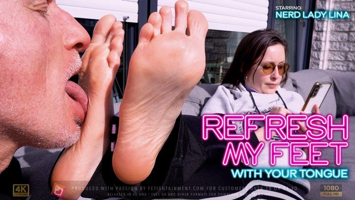 Femdomsquad Video Store - Lady Lina: Refresh my sweaty nerd feet on a hot day wiht your tongue - FULL HD MP4