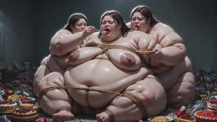 Your Best Fantasy - Huge SSBBW Bound Tight - Belly Stuffing While Tied Up