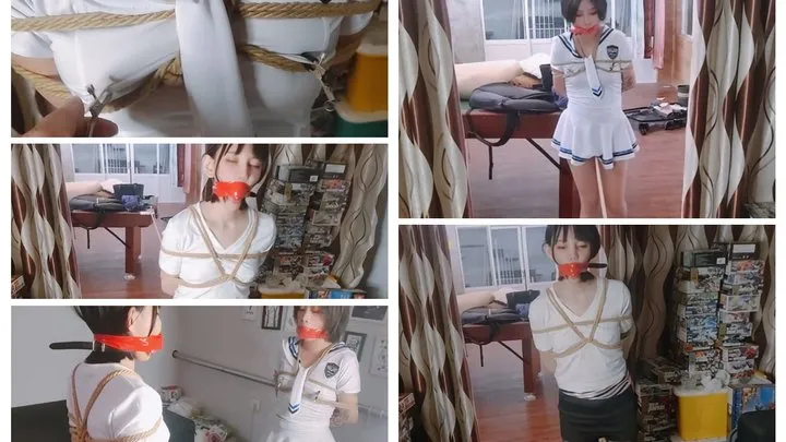 The Dream Of Bondage - The two girls were gagged and their mouths were taped shut they were restrained and the ropes had knots at every point The knots were rubbing against their private parts