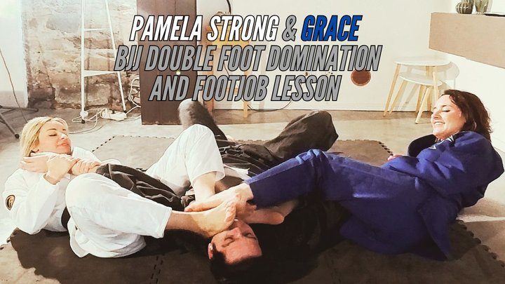 Martial Fetish - Pamela Strong and Grance bjj double foot domination and footjob lesson