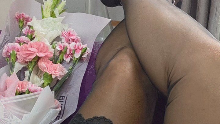 Foot Fetish Paradise - Milah enjoying her birthday on sexy black stockings and Katie Biltoft Heatwave heels