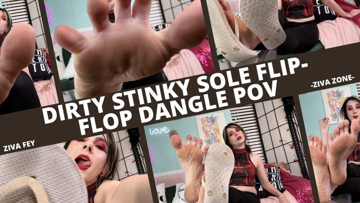 Ziva Zone - Dirty Stinky Sole Flip Flop Dangle POV 4K
