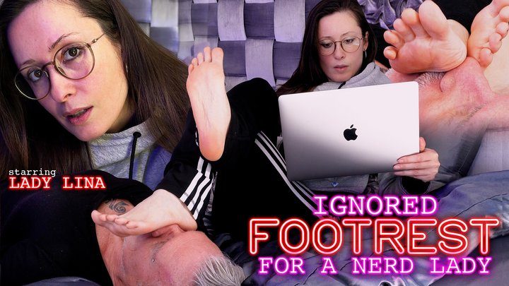 Femdomsquad Video Store - Nerd Lady Lena Uses Her Slave as a Footrest While She Studies - FULL HD MP4