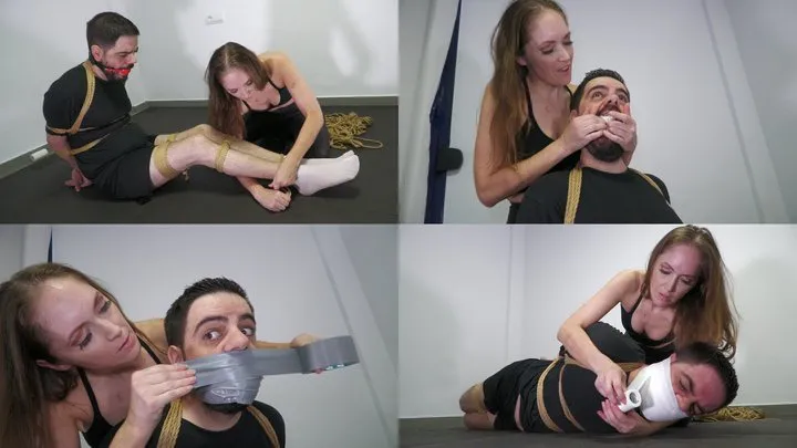 Spanish Ties Femdom - Tied up and gagged by Rachel Adams!