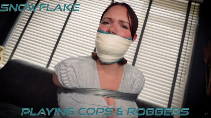 Gag Attack Bondage - Snowflake the Babysitter Multi-Layer Gagged, Hogtied in Intense Cops & Robbers Bondage Play! H264 MP4 HD ( bondage, gag, ducttape, bandage, microfoam, pvc, hogtie, otngag, struggle, mmmph ) copy