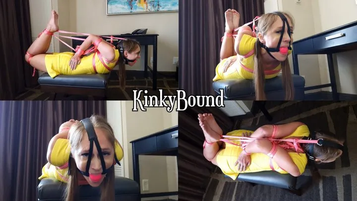 Kinkybound - Rachel Adams yellow and pink chicken wing hogtie 1080p