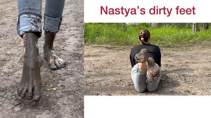 Sexy Beauty Multi Fetish Studio - Nastya is having fun in the mud with her bare feet (storyline, part 2)