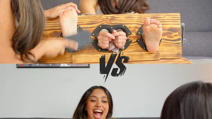 Lovely Laugh Tickling - Tiny Italian Feet vs Arab Soles - Milena & Sonya