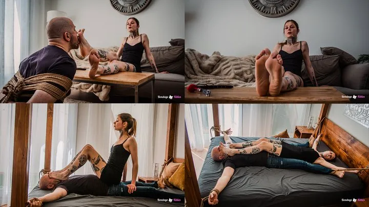 Bondage Kitties - Bound Boyfriend Trained as a Foot Slave - Spanish (sub:English) - MP4 - FULLHD 1080