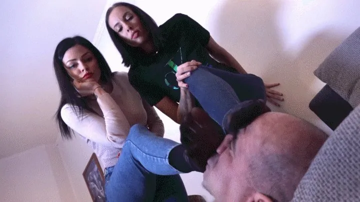 Goddess Rea Longest Legs - REA And ELECTRA - The Guesthouse - MERCILESS Foot Domination And Facekicking In Nylon Socks