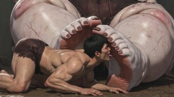 Your Best Fantasy - Huge Obese Giantess BBW - Slave Licking Her Giant Feet in Worship