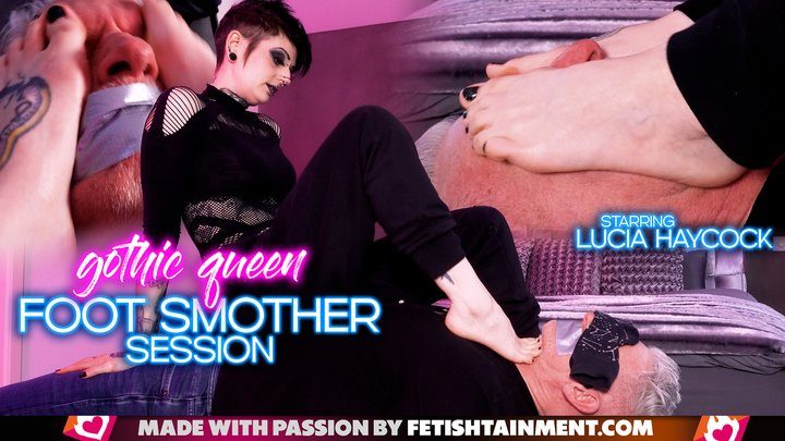 Femdomsquad Video Store - Gothic Queen Lucia Haycock: Dominated & smothered under gothic feet - 4K UHD MP4