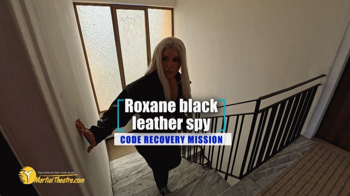 Martial Fetish - Roxane black leather spy code recovery mission