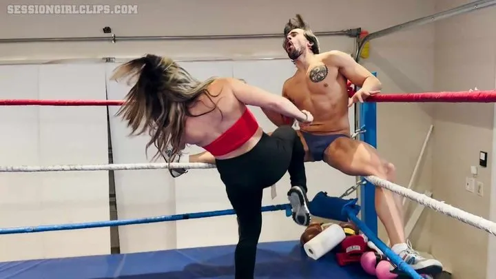 Jennifer Thomas Beatdowns - The Nutcracker Suite - Sam Stout vs Jennifer Thomas - Mixed Wrestling Femdom Ballbusting Low Blows Beatdown