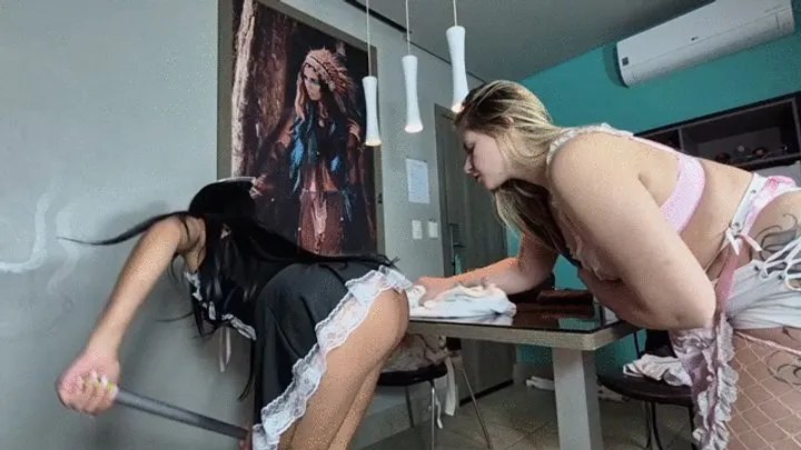 Fart In Brazil - The Fetishistic Maid Sniffing Her Co-worker's Farts in Secret - By Bella Cruel and Isabelita - clip 1