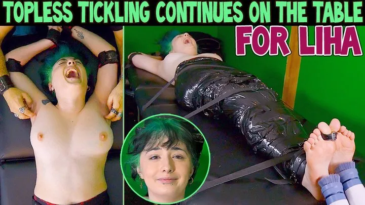 Tickle Frenchtickling  Store - TOPLESS TICKLING CONTINUES ON THE TABLE FOR LIHA - HD WMV