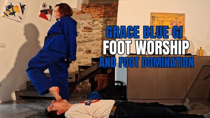 Martial Fetish - Grace blue gi foot worship and foot domination