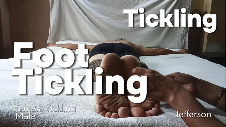 Goddess Foot Fetish - Woman tied a man face down on a bed and tickled him a lot (T)