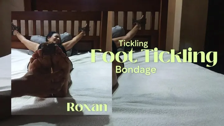 Goddess Foot Fetish - Tied to the bed, she receives a lot of tickling on her feet (3)