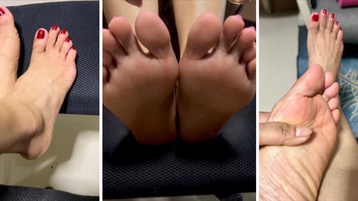 Madame Cleopatra - “Pumping Footrest Extension: Red Toes & Soft Soles”